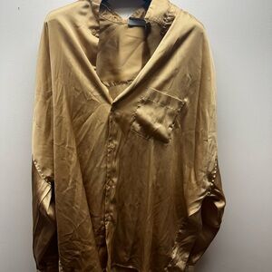 ASOS Men's Satin Shirt in Gold